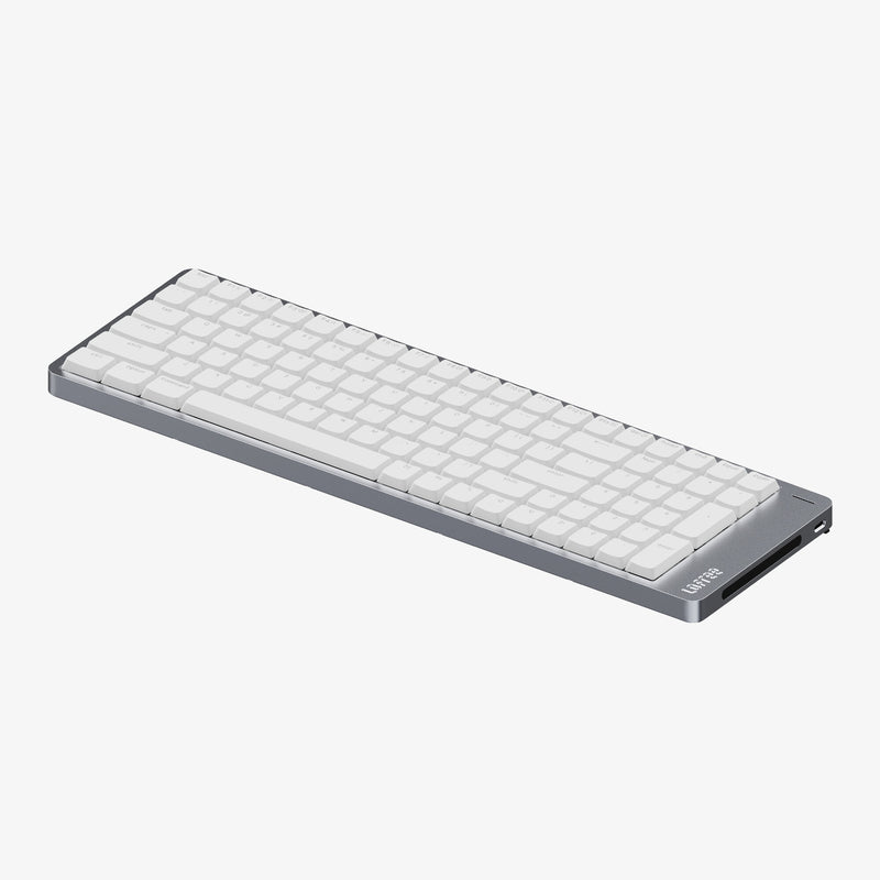 Lofree Flow 2 100 tastatur Universel USB + RF Wireless + Bluetooth QWERTY Sølv, Hvid