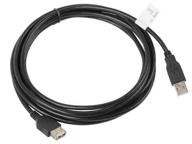 Lanberg CA-USBE-10CC-0030-BK USB-kabel USB 2.0 3 m USB A 0,48 Gbit/sek. Sort
