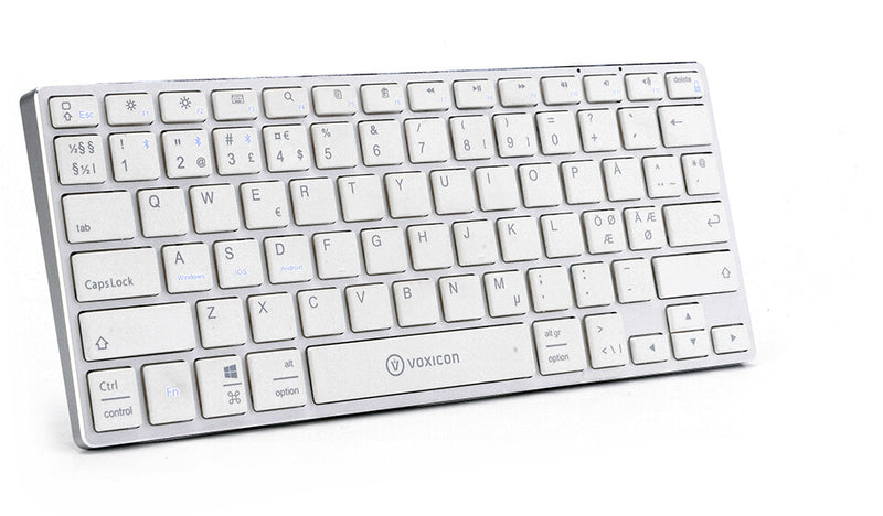 Voxicon Ultra-Slim BT 400 tastatur Bluetooth Nordisk Sølv, Hvid