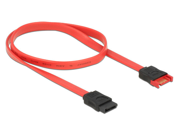DeLOCK 83954 SATA-kabel 0,6 m SATA 7-pin Sort, Rød