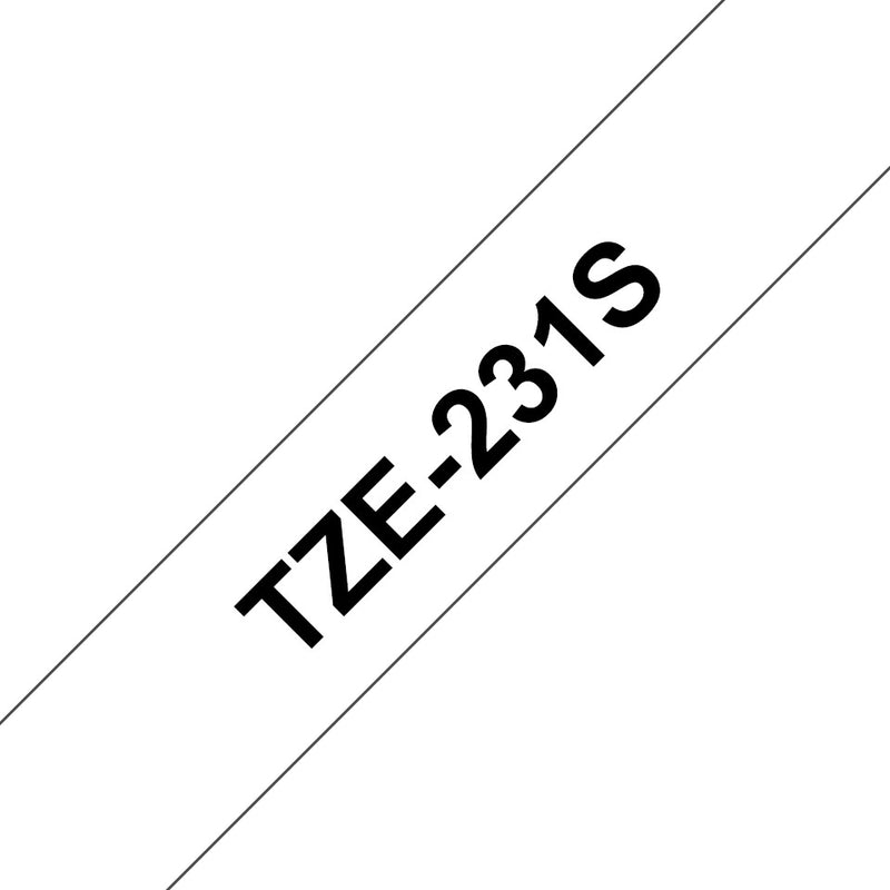 Brother TZE231S2 etiketbånd Sort på hvid TZe