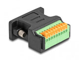 DeLOCK 66559 kabel kønsskifter D-Sub 9 pin 9 pin terminal block Sort