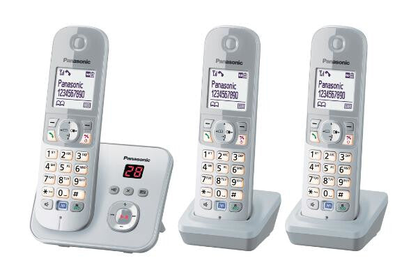 Panasonic KX-TG6823 DECT telefon Nummervisning Sølv, Hvid