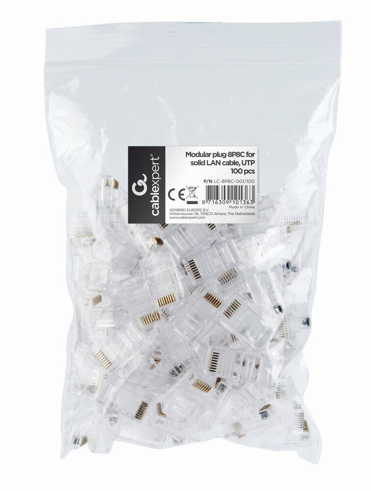 Gembird LC-8P8C-001/100 kabelsamler 8P8C (RJ-45) Transparent