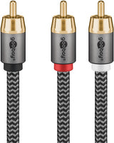 Goobay 65301 lydkabel 3 m 2 x RCA RCA Sort, Sølv