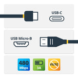 StarTech.com USB2CUB50CM USB-kabel USB 2.0 0,5 m USB C Micro-USB B 0,48 Gbit/sek. Sort