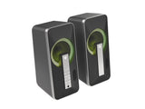 GENESIS Helium 100 BT RGB højttalersæt 10 W PC/Laptop Sort, Sølv 2.0 kanaler Bluetooth