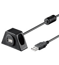 Goobay USB2.0 AA 200 CLIP II, 2m USB-kabel USB A Sort