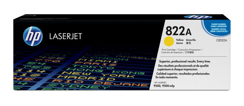 HP 822A Yellow Original LaserJet Toner Cartridge tonerpatron 1 stk Gul