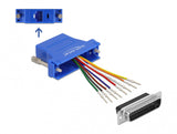 DeLOCK 66648 kabel kønsskifter D-Sub 25 pin RJ45 jack Blå