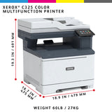 Xerox C325, A4, 33 ppm trådløs dupleks kopi/print/scan/fax PS3 PCL5e/6, 2 magasiner, i alt 251 ark