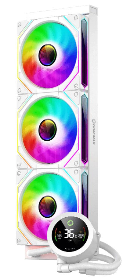 GameMax ICEBURG 360 DIGITAL WH Computerkølesystem Processor Alt-i-en væskekøler 12 cm Hvid 1 stk