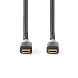 Nedis CCBW64020AT10 USB-kabel USB4 Gen 2x2 1 m USB C 20 Gbit/sek. Sort, Sølv