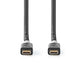 Nedis CCBW64020AT10 USB-kabel USB4 Gen 2x2 1 m USB C 20 Gbit/sek. Sort, Sølv