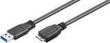 Goobay 95027 USB-kabel 3 m USB A Micro-USB B 5 Gbit/sek. Sort