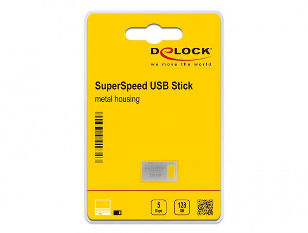 DeLOCK 54072 USB-nøgle 128 GB USB Type-A 3.2 Gen 1 (3.1 Gen 1) Sølv