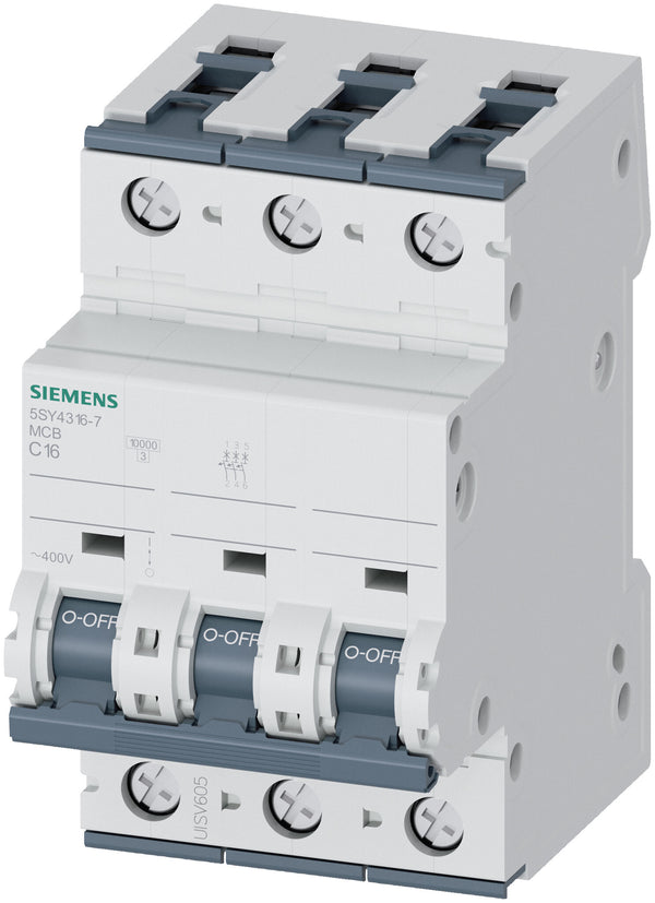 Siemens 5SY43167 kredsløbsafbryder Miniature strømafbryder Type C 3
