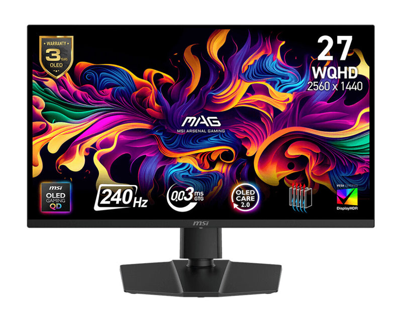 MSI MAG 273QP QD-OLED X24 computerskærm 68,6 cm (27") 2560 x 1440 pixel Wide Quad HD Sort