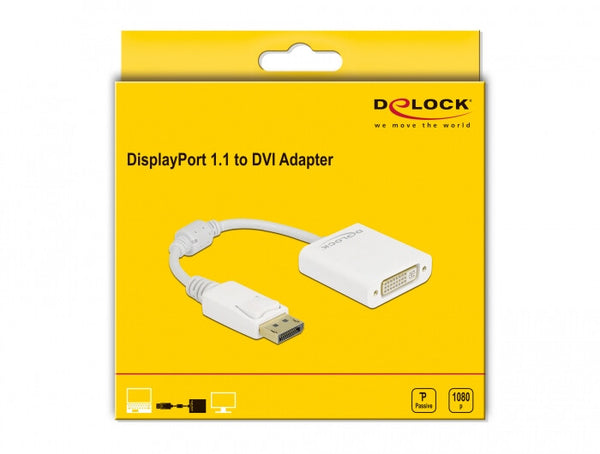 DeLOCK 61010 videokabel adapter 0,15 m DisplayPort DVI-D Hvid