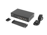 Lanberg RSFE-4P-2FE-60 netværksswitch Ikke administreret Fast Ethernet (10/100) Strøm over Ethernet (PoE) 1U Sort