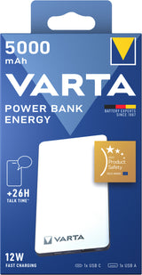 Varta Energy 5000 Lithium polymer (LiPo) 5000 mAh Sort, Hvid