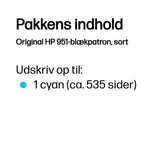 HP Original 951-blækpatron, sort