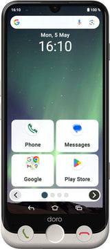 Doro Aurora A30 15,5 cm (6.1") Dual SIM Android 14 4G USB Type-C 6 GB 128 GB 5000 mAh Hvid