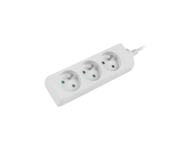 Lanberg PS0-03E-0150-W stikdåse 1,5 m 3 AC stikkontakt(er) Indendørs Hvid