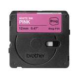Brother BTAG-P35 etiketbånd Hvid på pink
