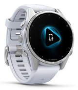 Garmin Fenix 8 3,3 cm (1.3") AMOLED 43 mm Digital 416 x 416 pixel Berøringsskærm Sølv Wi-Fi GPS (satellit)
