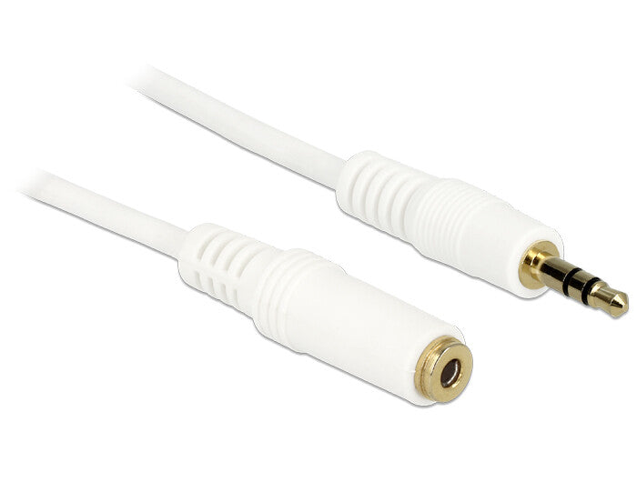 DeLOCK 3.5mm M-F, 0.5m lydkabel 0,5 m Hvid