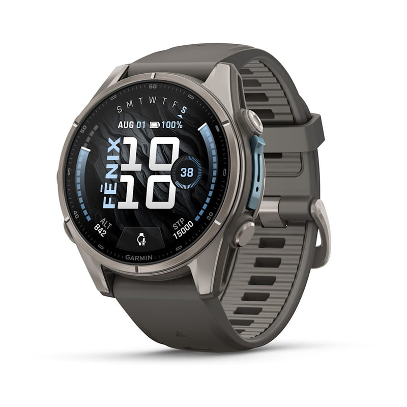 Garmin fēnix 9 3,3 cm (1.3") AMOLED 43 mm Digital 416 x 416 pixel Berøringsskærm Titanium Wi-Fi GPS (satellit)