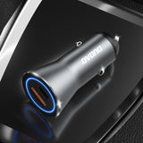 DUDAO Car Charger 45W PD+ QC5.0 1xUSB+1XType C Universel Sølv Cigartænder Hurtig opladning Automatisk