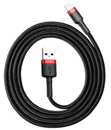 Baseus CALKLF-B19 kabel til mobiltelefon Sort, Rød 1 m USB A Lightning