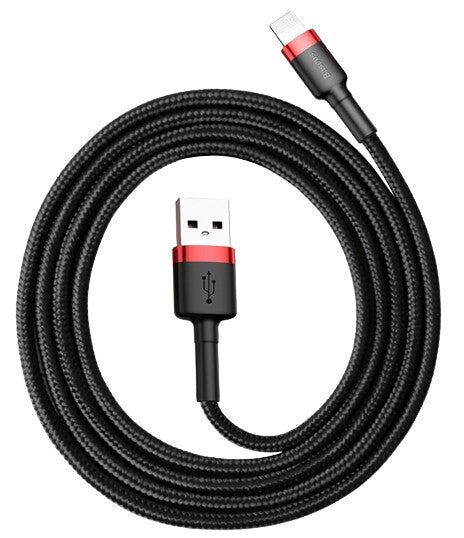 Baseus CALKLF-B19 kabel til mobiltelefon Sort, Rød 1 m USB A Lightning