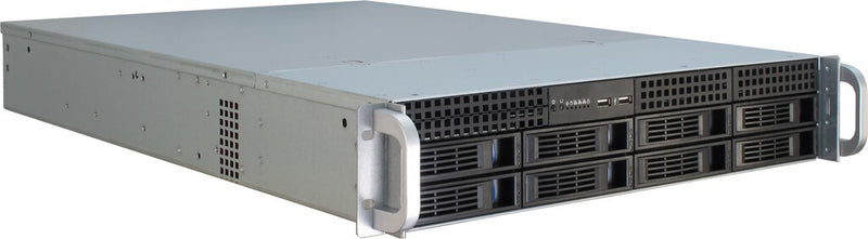 Inter-Tech IPC 2U-2408 Stativ Sort, Rustfrit stål