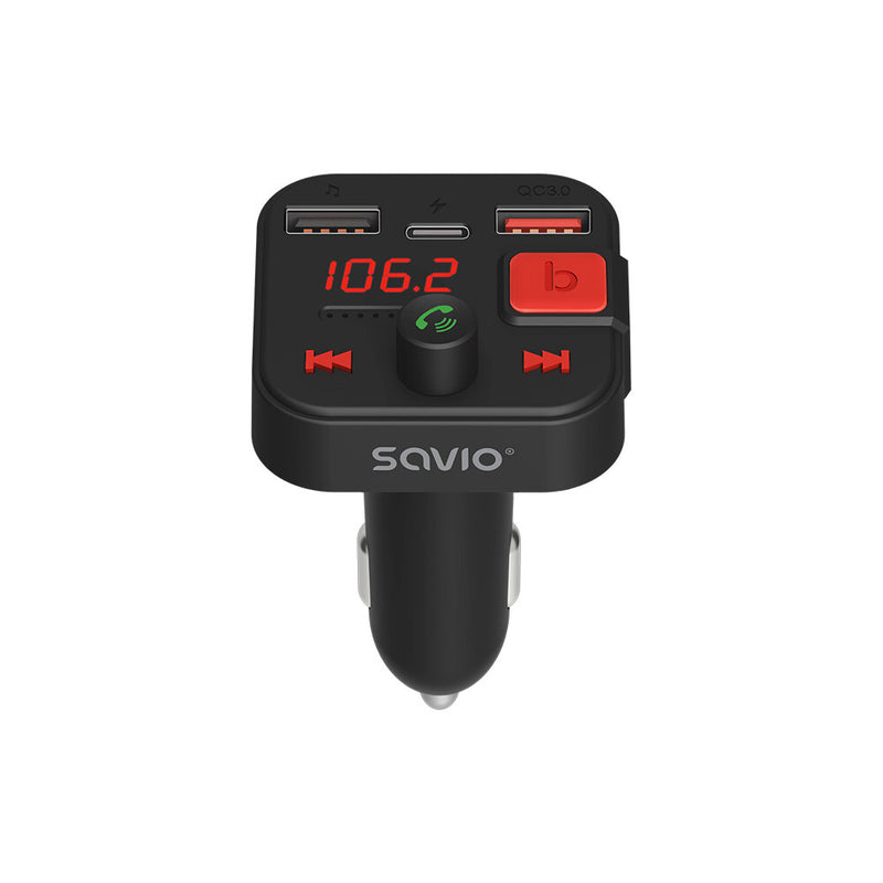 Savio TR-15 Transmiter FM z Bluetooth 87,6 - 107,9 MHz Bluetooth/USB Sort