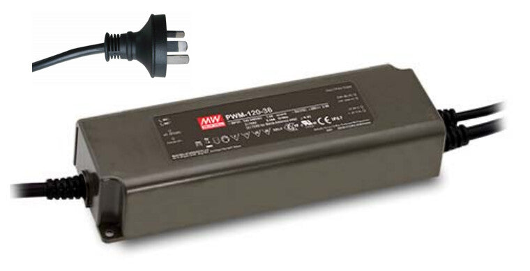 MEAN WELL PWM-120-24 strømadapter og vekselret Universel 120 W Sort
