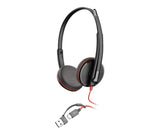 HP Poly Blackwire 3225 Stereo USB-C Headset +3.5mm Plug +USB-C/A Adapter
