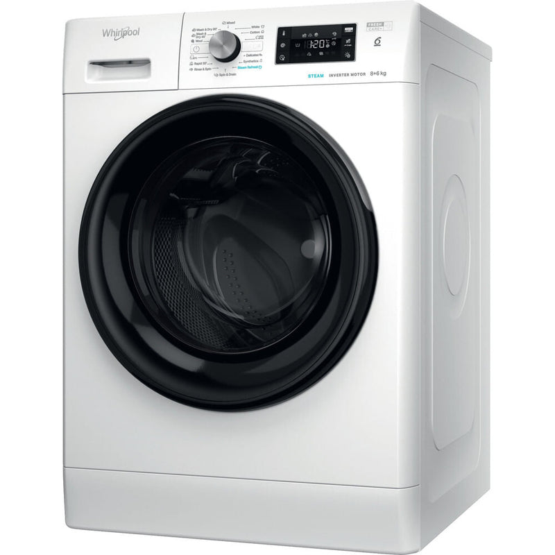 Whirlpool FFWDB 864349 BV EE vaskemaskine - tørretumbler Fritstående Front-læsning Hvid