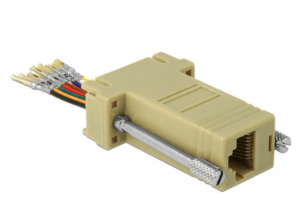 DeLOCK 66164 kabel kønsskifter Sub-D 9 pin Rj-45 Sort, Grå, Rustfrit stål