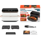 Cosori Dual Blaze Twinfry Chef Edition Dobbelt 10 L Enkeltstående 2800 W Varmluftsteger Roseguld, Hvid