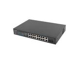 Lanberg RSFE-16P-2C-250 netværksswitch Ikke administreret Gigabit Ethernet (10/100/1000) Strøm over Ethernet (PoE) 1U Sort