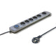 Qoltec 50165 overspændingsbeskytter Grå 6 AC stikkontakt(er) 230 V 1,8 m