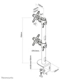 Neomounts FPMA-D960DVBLACKPLUS skærmbeslag og -stativer 124,5 cm (49") Skrivebord Sort