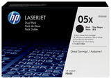 HP Originale 05X LaserJet-tonerpatroner med høj kapacitet, sort, 2-pak