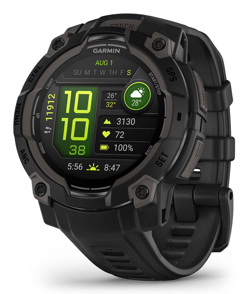 Garmin Instinct 3 AMOLED 3,05 cm (1.2") 45 mm Digital 390 x 390 pixel Berøringsskærm Sort GPS (satellit)