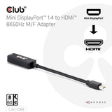 CLUB3D CAC-1188 videokabel adapter 0,09 m Mini DisplayPort HDMI Sort