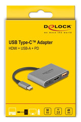 DeLOCK 61071 videokabel adapter 0,1 m USB Type-C USB Type-C + USB Type-A + HDMI Grå