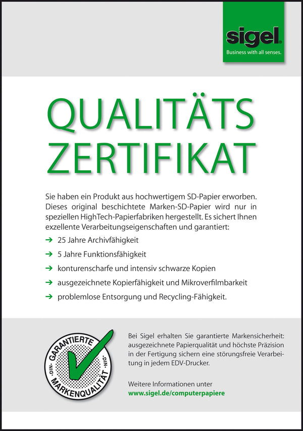 Sigel 32246 printpapir 1000 ark Hvid, Gul